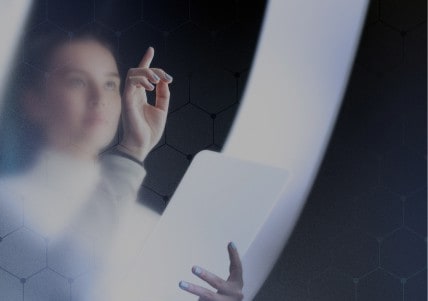 Woman holding tablet